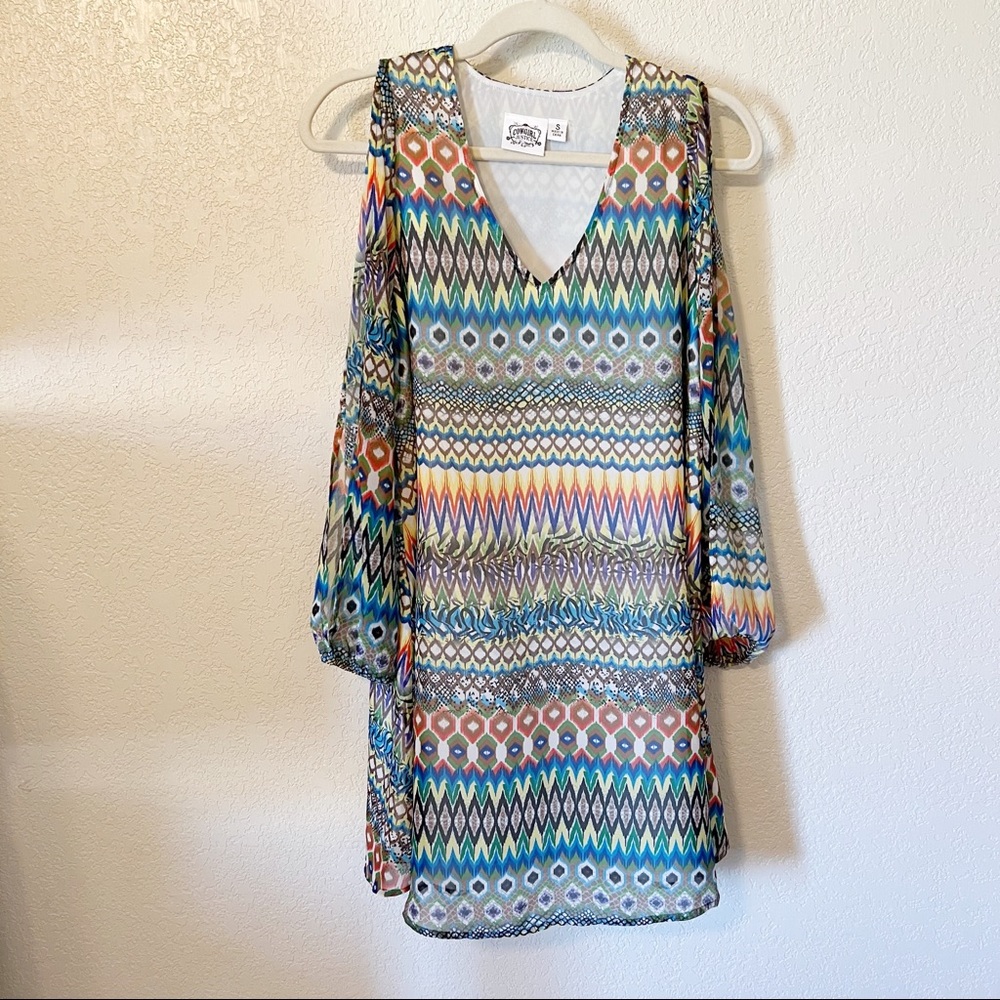 Cowgirl Justice Aztec Shift Long Sleeve Dress